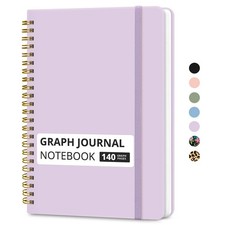 Graph Spiral Journal Notebook for Women Men, 140 Pages, Graph Paper Hardcover