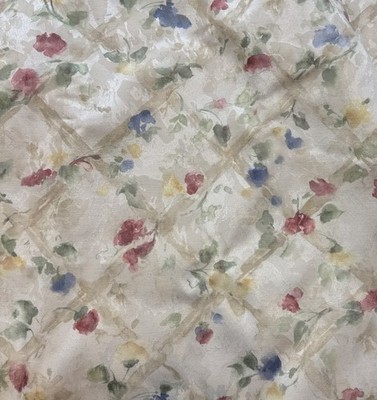 Pastel  Romantic Floral Trellis Cotton Jacquard Decor Fabric BTY #19