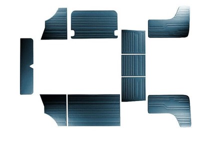 For VW T2 BUS INTERIOR SIDE PANEL SET 10 PCS DARK BLUE  08-1970 - 1979  LATE STY