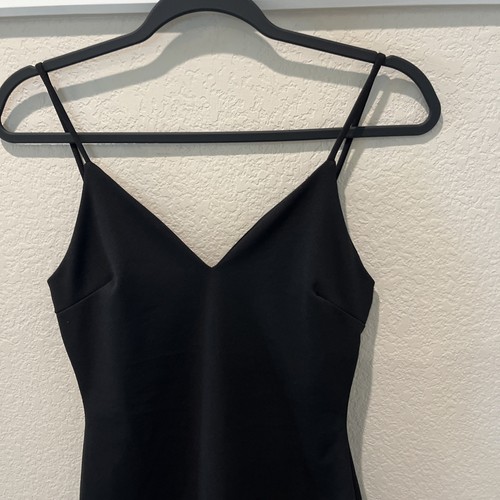 Windsor Black Lined Spaghetti Strap Bodycon Mini Dress Women Small Glitter Bands - Picture 10 of 16