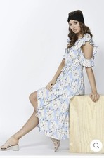 SASS Seaside Paradise Ruffle Maxi Dress Size AU 12 US 6 Floral V Neck BNWT $99