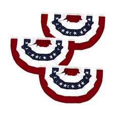 1.5x3Fts Patriotic Bunting - American Pleated Fan Flag Pack 3 1.5x3 Pack 3