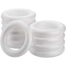 Lyellfe 10 Foam Wreath Forms 7.7 Inch, Craft Polystyrene Rings for DIY, Holid...