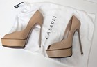 CASADEI Blade Biege Leather Steel Stiletto Metal High Heels Platform Pumps 9 — photo 6
