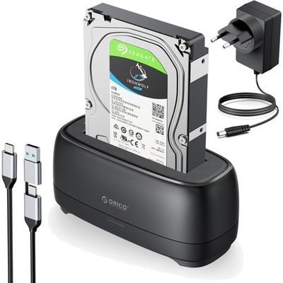 Festplattengehäuse Docking Station 2.5 3.5 USB 3.2 20TB schwarz