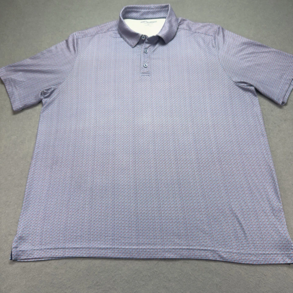 Johnston Murphy Shirt Adult Extra Large Purple Geometric Polo Golf Performance - Image 2 of 4
