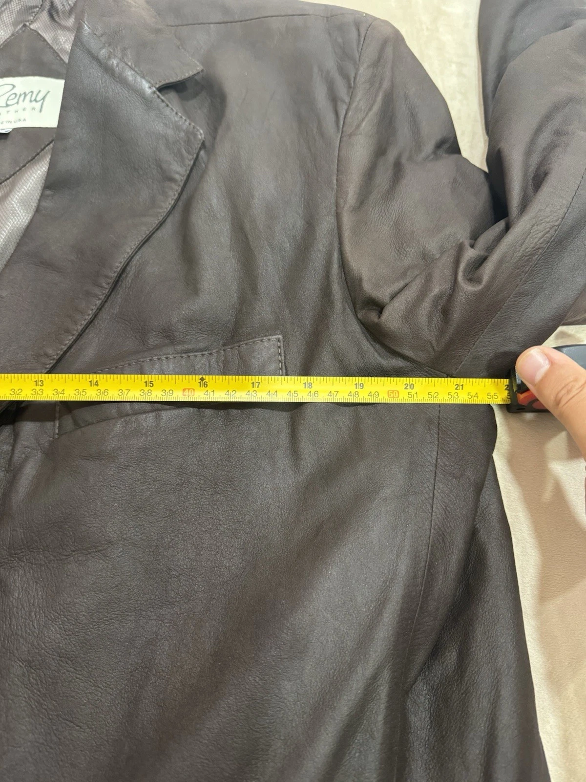 REMY 2-Button Leather Sport Coat Size: 42 MRSP: $1695 Made in USA - product detail image 9
