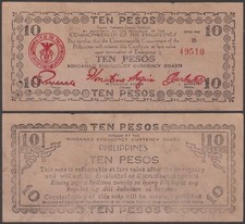 Philippines - WWII - Mindanao, 10 Pesos, 1943, VF++, P-S488
