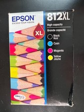 Epson 812XL 4 pack Black Cyan Mag Yellow Ink XL Cartridges 8876