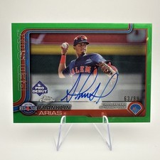 2025 Topps Pro Debut Chrome FRANKLIN ARIAS Green Refractor Auto #/99 Red Sox