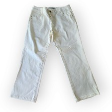 Chico's Platinum Denim Crop/Capri Jeans White Cotton Blend Women's Size 0.5 6