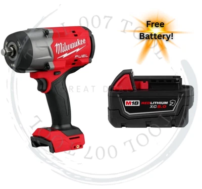 Milwaukee 2967-20 M18 FUEL High Torque ½” Impact Wrench & (1) Free Battery!