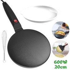 600W 220V Portable Electric Non-Stick Pancake Crepe Maker Machine Baking Pan New