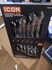 ICON Professional Lg Reversible Metric Ratcheting Combination Wrench Set WRRM-6