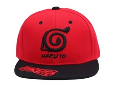 Image of NARUTO SHIPPUDEN KONOHA BLACK ORANGE SNAPBACK BASEBALL CAP HAT ABY