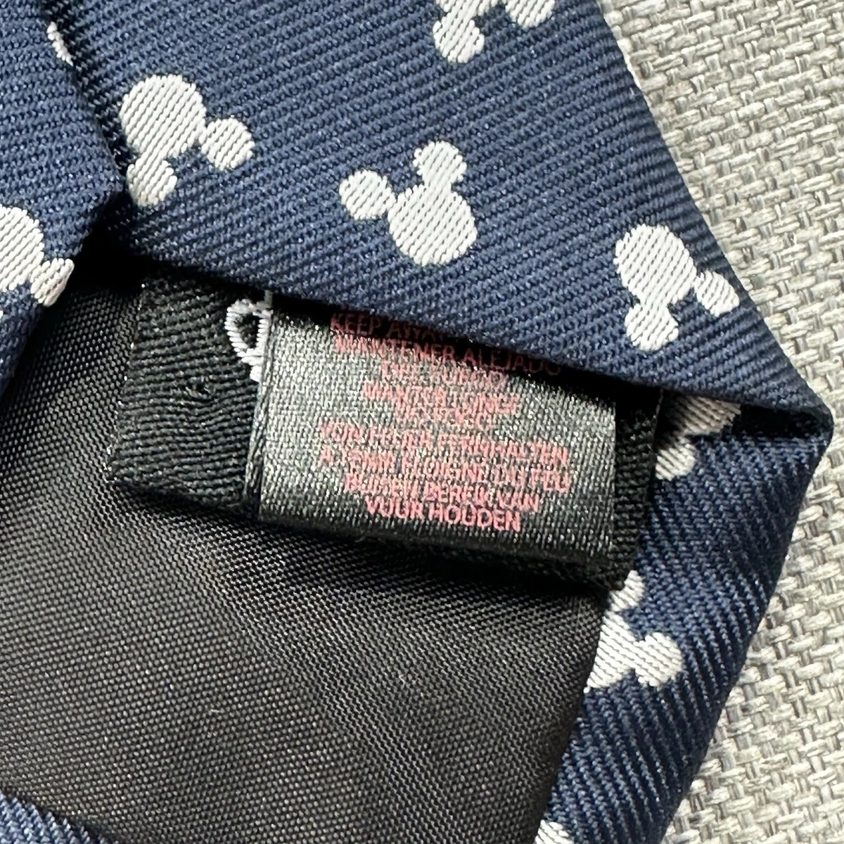 Disney Tie Mens Necktie Blue Mickey Ears Business Formal Novelty