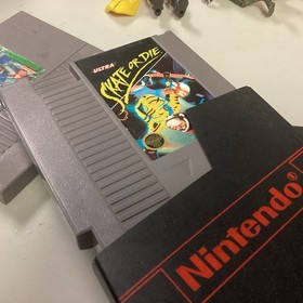 NES Game Lot Of 4 With 2 Mario Bros./Duck Hunt (+ Track Meet) Skate Or Die, Foot