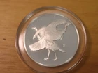 1974 Roberts #37 Birds Wild Turkey Franklin Mint Silver Proof Art Round Uncircul