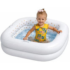 Inflatable Square Baby Pool, White, Portable ...