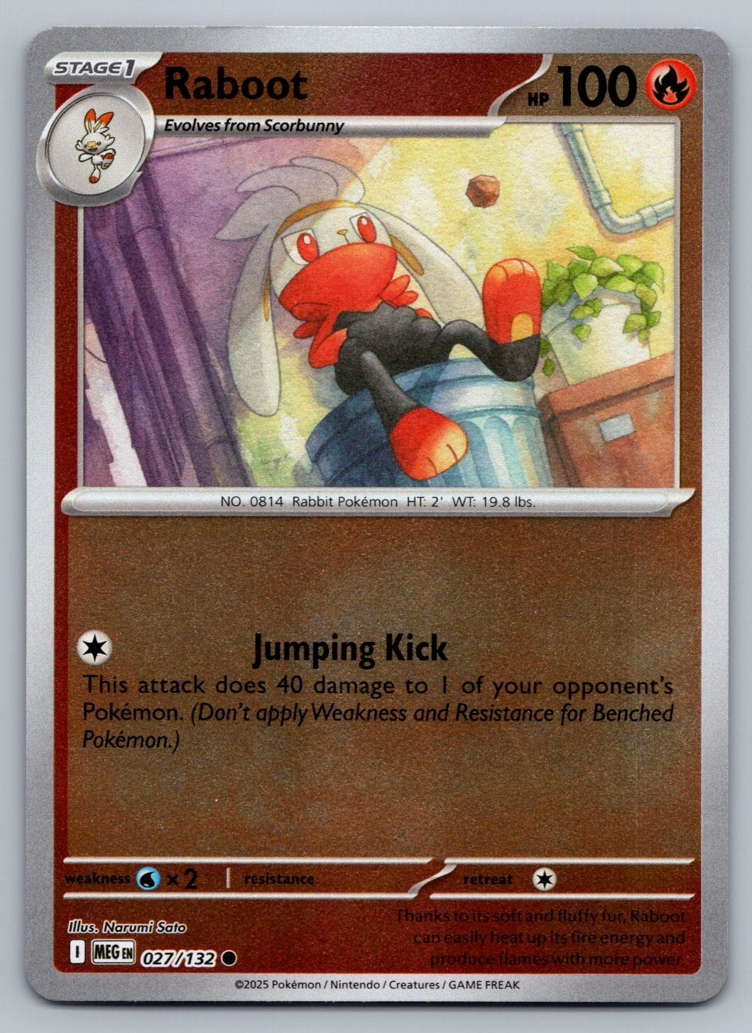 Raboot 027/132 Me01: Mega Evolution Reverse Holo