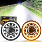 AUXBEAM 135W 7inch DOT LED Headlight DRL&Turn Signal Hi Lo Beam+H4 toH13 adapter