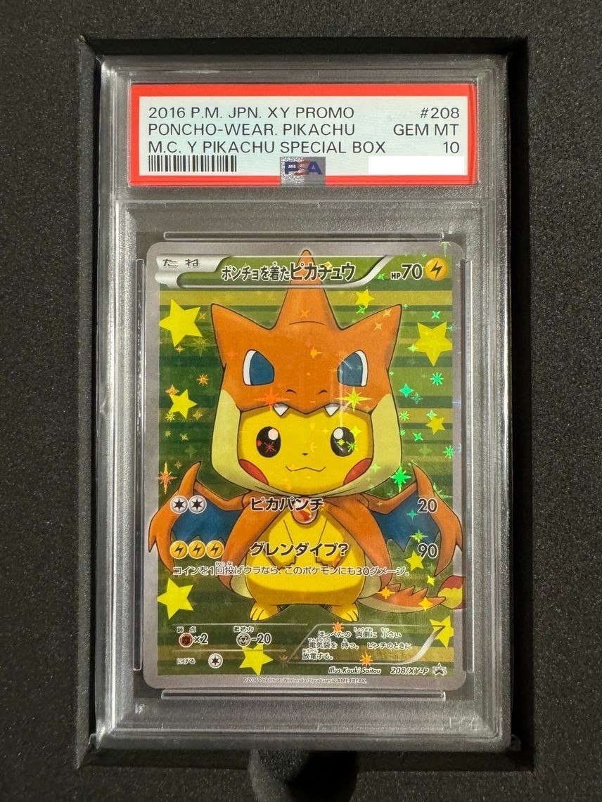 PSA 10 Poncho Wearing Pikachu Charizard Y 208/XY-P 2016 Pokemon