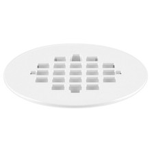 4-1/4 in Carded White Plastic Universal Snap-Tite Shower Strainer Drain Cover