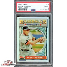 1993 Finest Alan Trammell Refractor #18 PSA 9