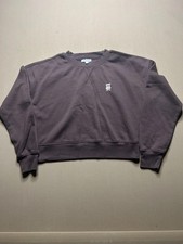 Pink Rose Women’s Brown Crop Sweater Teddy Bear Logo Size Medium