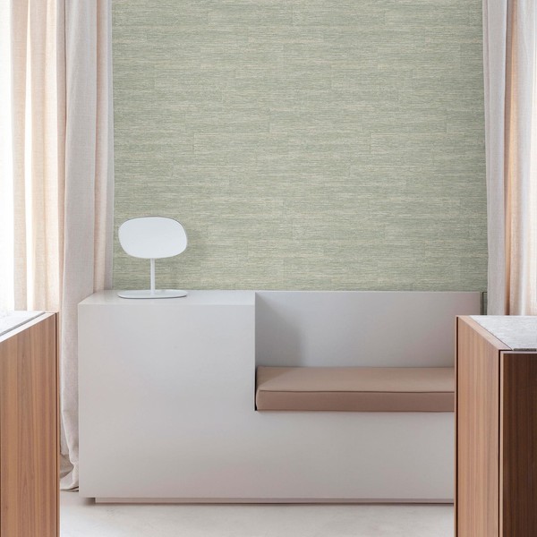 Grandeco Teal Vliestapete Johor Gewebemuster Vinyl Strukturiert Waschbar PW1006-image