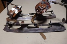 vintage pair Ice Skates Leather And Metal size 11