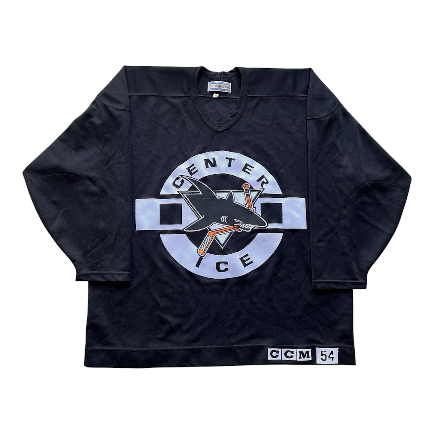 Vintage San Jose Sharks Authentic Jersey Center Ice CCM Practice Size 54