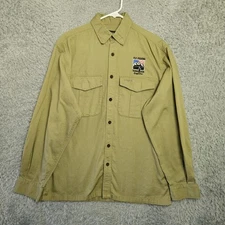 Simms Fishing Shirt Men’s Green Flap Pockets Medium Fly Fishing Team USA