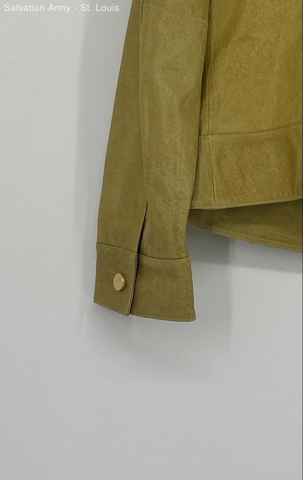 Classiques Entier Womens Green Leather Long Sleeve Full-Zip Jacket Size Large - Image 4 of 4