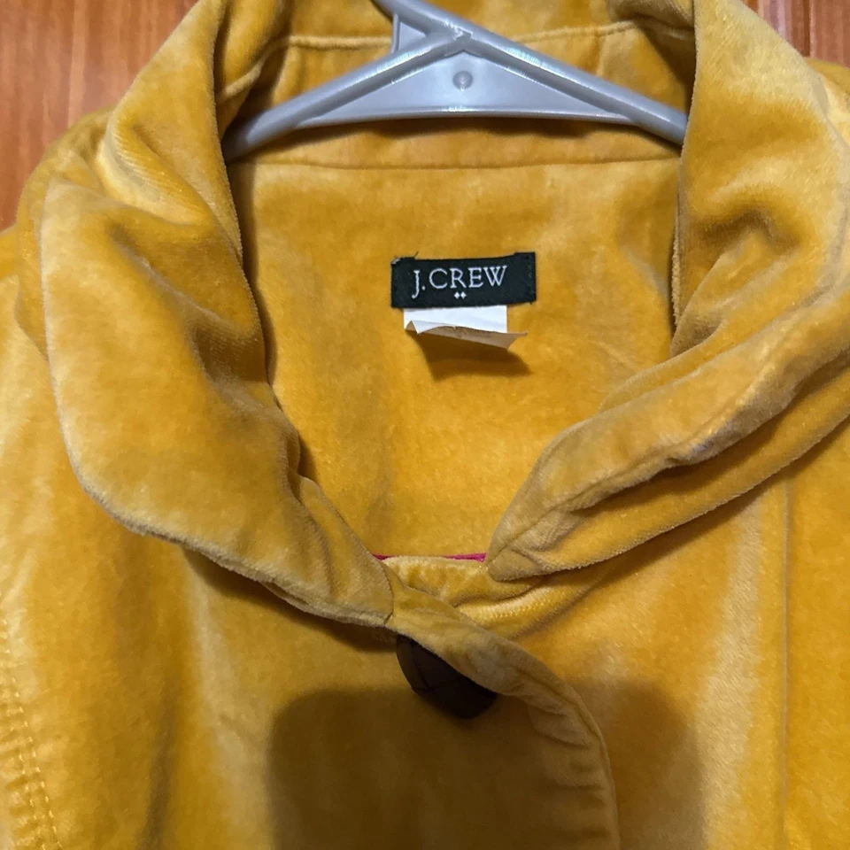 Blazer J.Crew ouro amarelo gancho de veludo frontal manga longa - Imagem 2 de 4