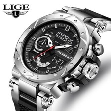 Waterproof Digital Sport Men Watch Quartz Date LED Backlight Boy Wristwatch Gift