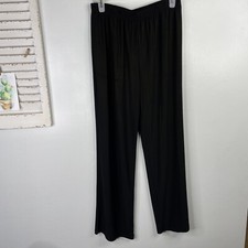IC BY CONNIE K Pull On Straight Leg Pants Size Medium M Black With A Green Hue