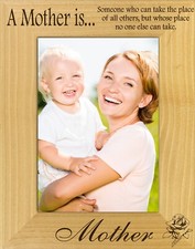 A Mother is Laser Engraved Wood Picture Frame Portrait 4 x 6