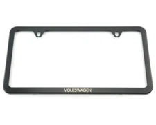 VW Volkswagen Black Slim License Plate Frame WITH "VOLKSWAGEN" Lettering OEM NEW