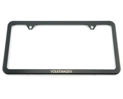 #ad #ad VW Volkswagen Black Slim License Plate Frame WITH quot;VOLKSWAGENquot; Lettering OEM NEW $29.95
