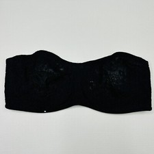Wacoal Strapless Bra 32D Underwire Black Halo Lace Soft Cup 65449