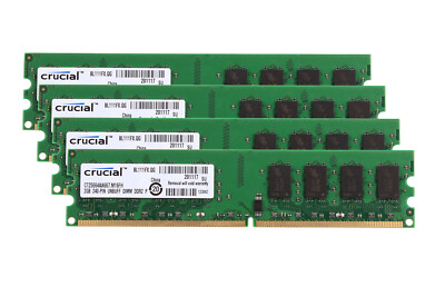 Crucial 8GB 4X 2GB DDR2 667MHz PC2-5300 240PIN DIMM Desktop Memory RAM PC5300 @#
