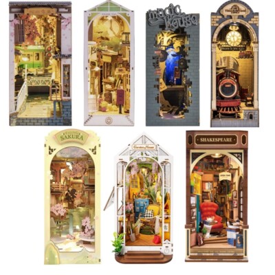 Rolife DIY Miniatur Puppenhaus Kit Regal Einsatz Buch Ecke Modell Gebäude Haus