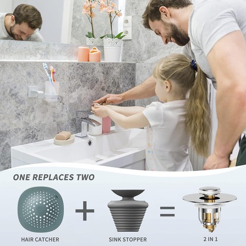2 in 1 Universal Magic Drain Sink Stopper Instantly Replace Broken Stoppers USA - Picture 5 of 14