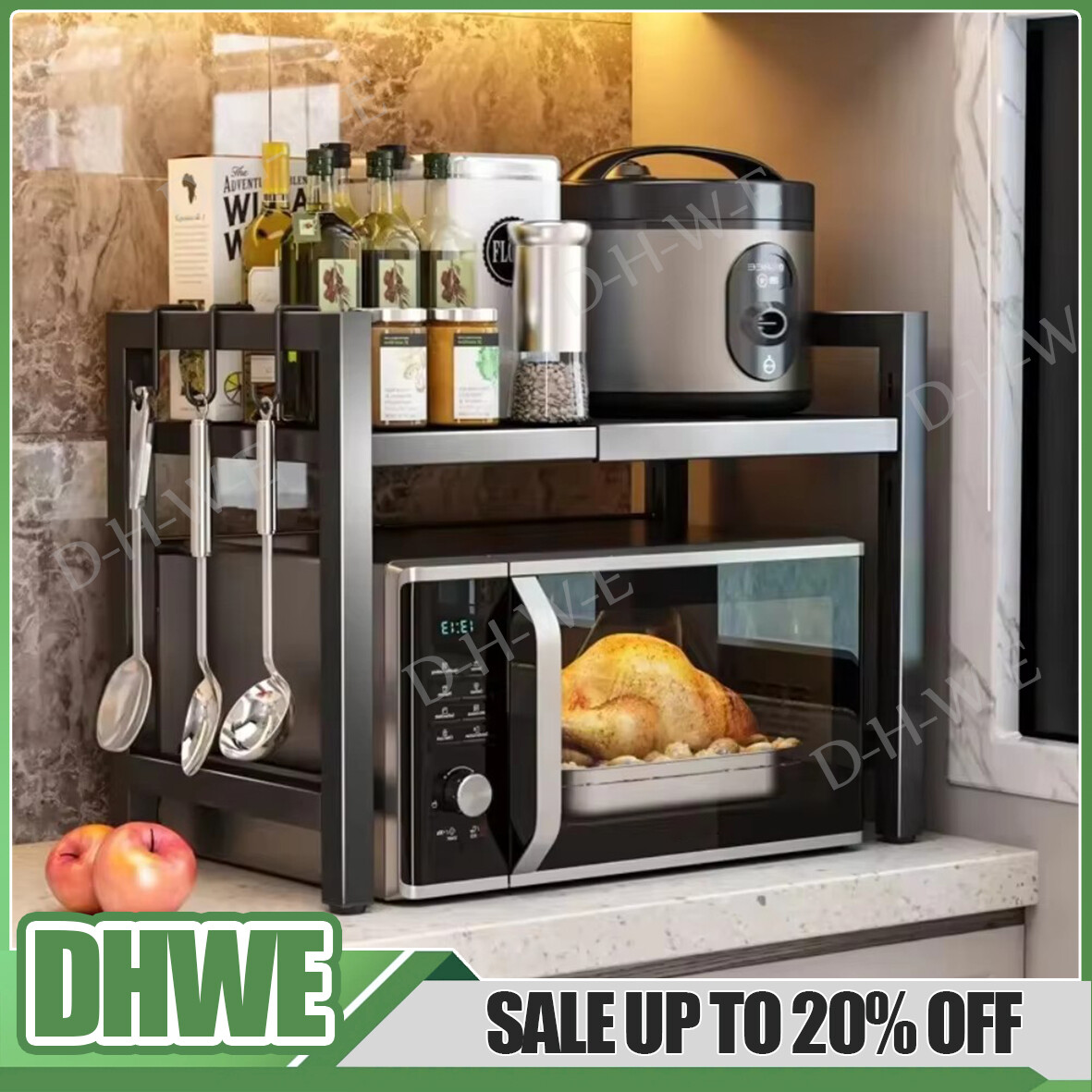 Brown Tier Bakers Rack BYBLIGHT Keenyah 66 Rustic Brown