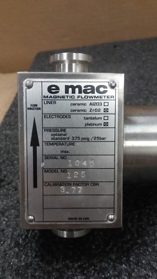 E MAC Model 125 375 PSIG 25 BAR Magnetic Flowmeter