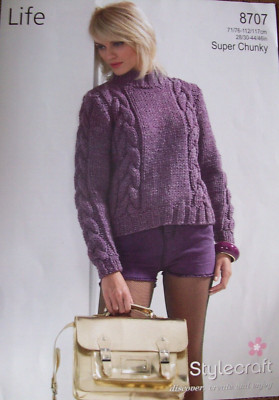 Stylecraft 8707 super grober Damen Pullover 28''-46'' Strickmuster