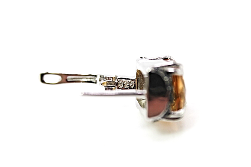 Sterling Silver Earrings Citrine Spinel Genuine Natural Mined Gems Stud Design - Picture 8 of 24