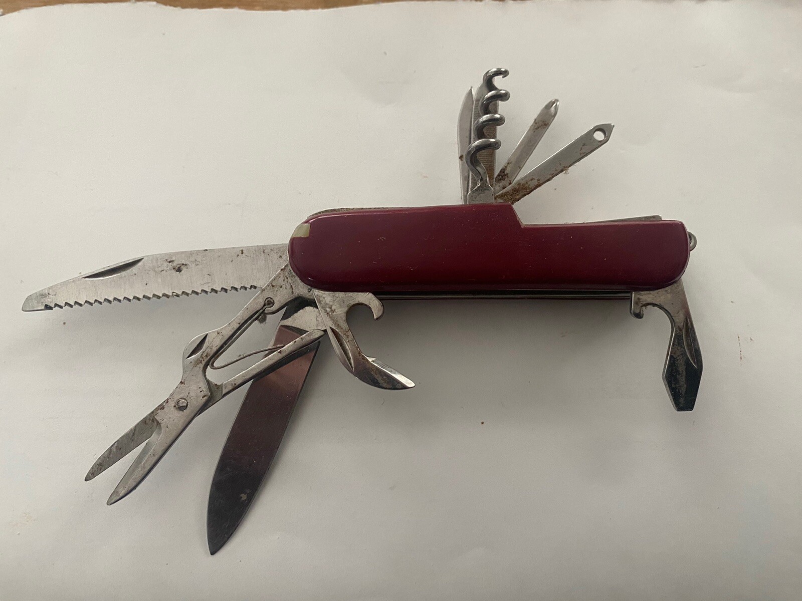 10 Blade- Pocket Knife-10 Tools & Tweezers/Tooth Pick-For Camping/woodsman-Farm