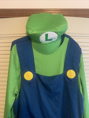 Luigi Deluxe Super Mario Brothers Nintendo Halloween Adult Costume L-XL Cosplay - Picture 3 of 9